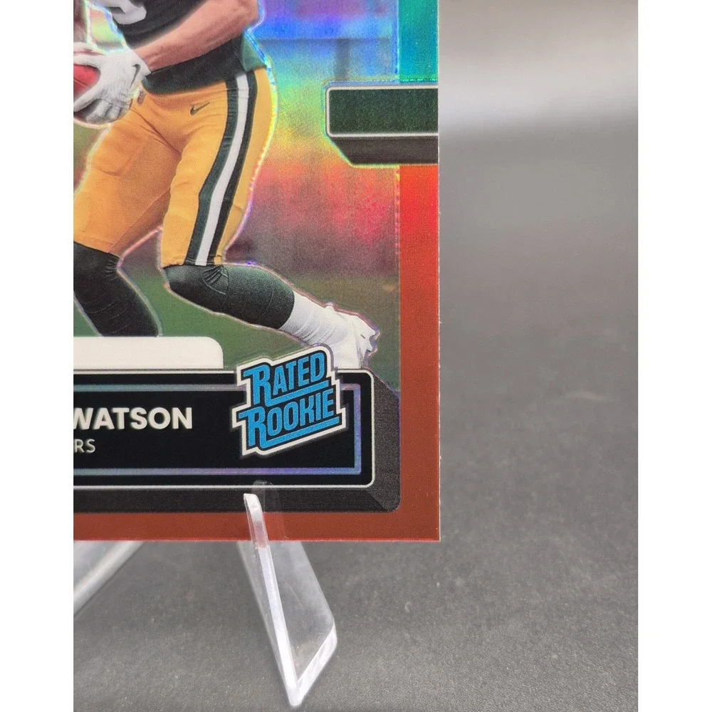 2022 Panini Donruss Christian Watson #P-319 Preview Red & Green Rated Rookie